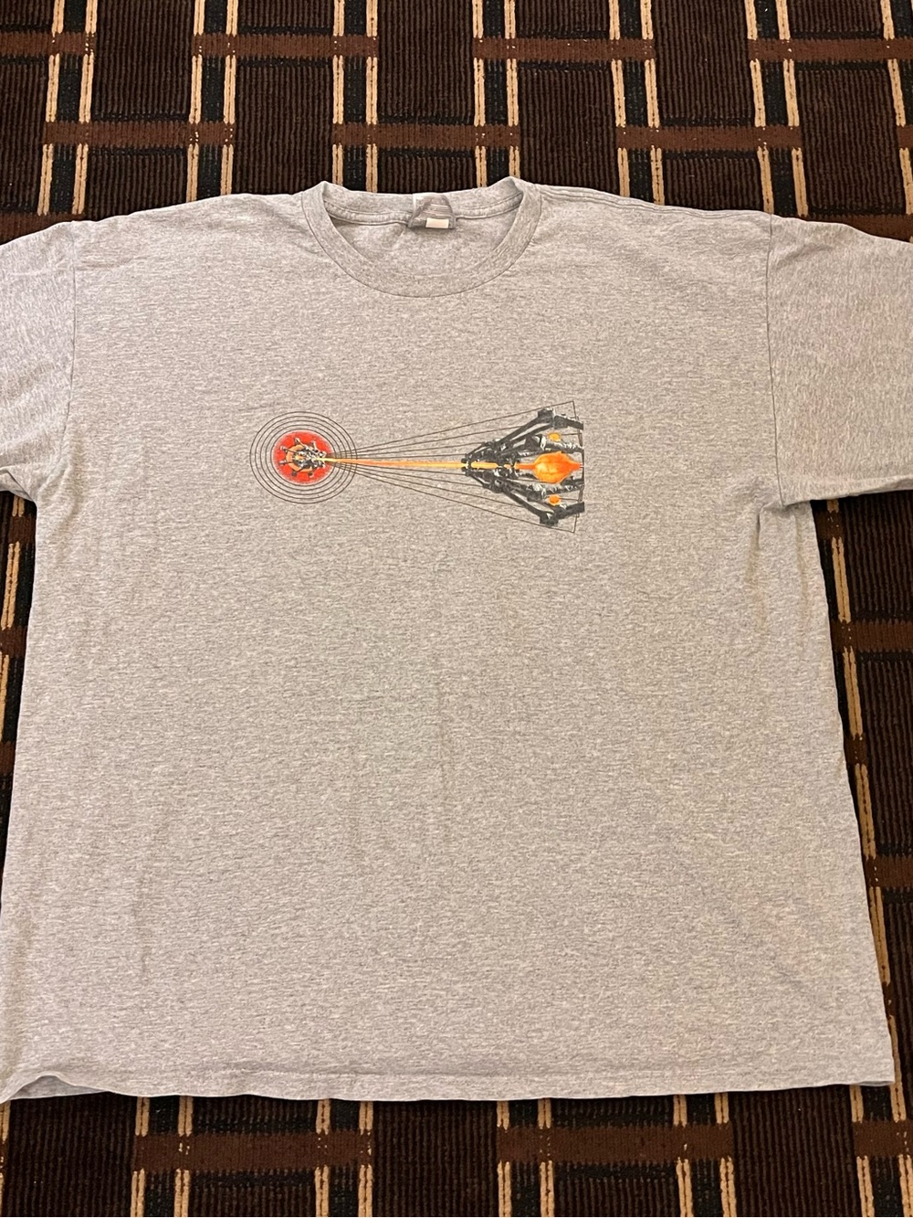 Vintage Y2K Nike Tshirt XL Space Ship Alien Sci-Fi Gray Mens Adult